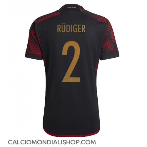 Maglie da calcio Germania Antonio Rudiger #2 Seconda Maglia Mondiali 2022 Manica Corta
